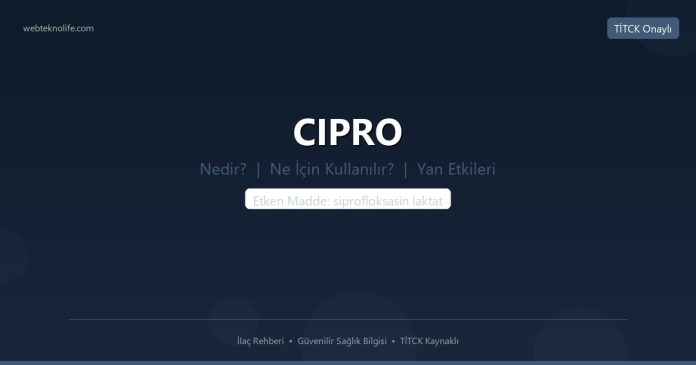 CIPRO nedir ne işe yarar - ilaç bilgisi