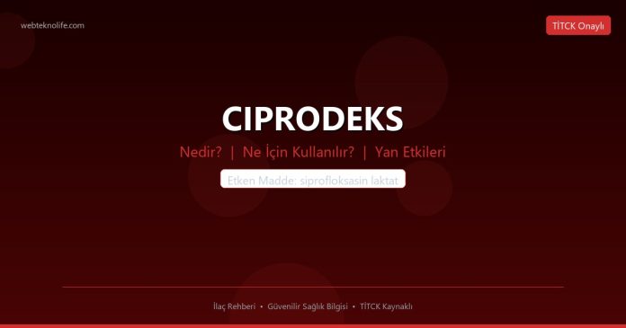CIPRODEKS nedir ne işe yarar - ilaç bilgisi