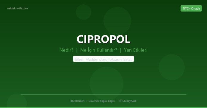 CIPROPOL nedir ne işe yarar - ilaç bilgisi