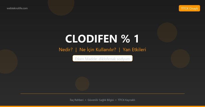 CLODIFEN % 1 nedir ne işe yarar - ilaç bilgisi