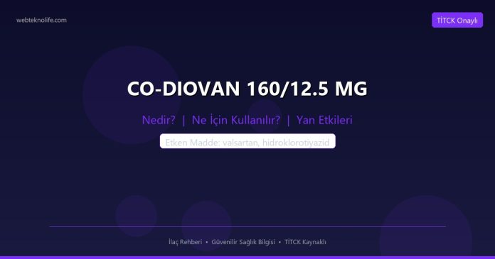 CO-DIOVAN 160/12.5 MG nedir ne işe yarar - ilaç bilgisi