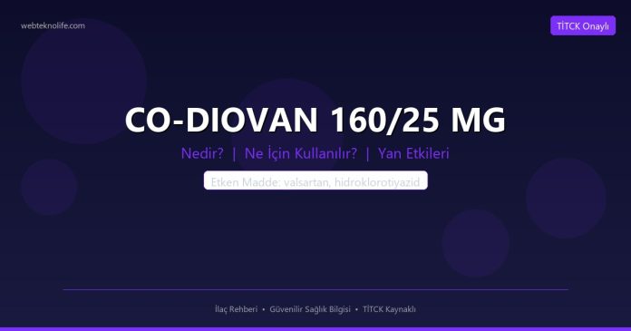 CO-DIOVAN 160/25 MG nedir ne işe yarar - ilaç bilgisi