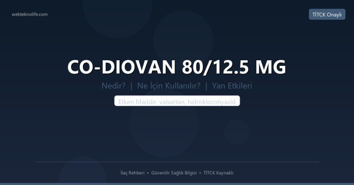 CO-DIOVAN 80/12.5 MG nedir ne işe yarar - ilaç bilgisi