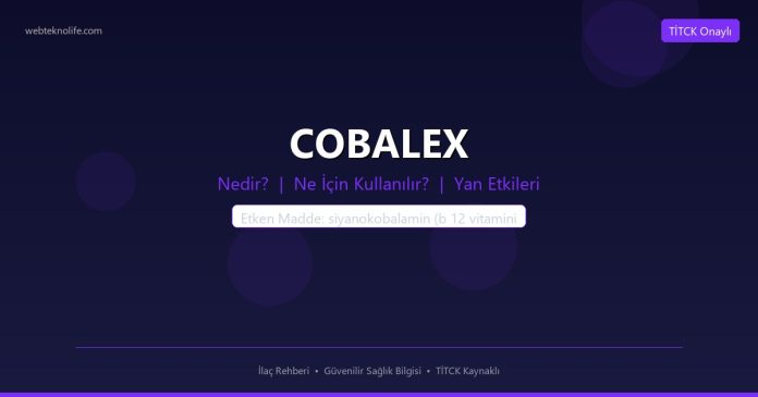 COBALEX nedir ne işe yarar - ilaç bilgisi