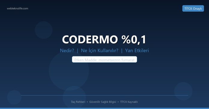 CODERMO %0,1 nedir ne işe yarar - ilaç bilgisi