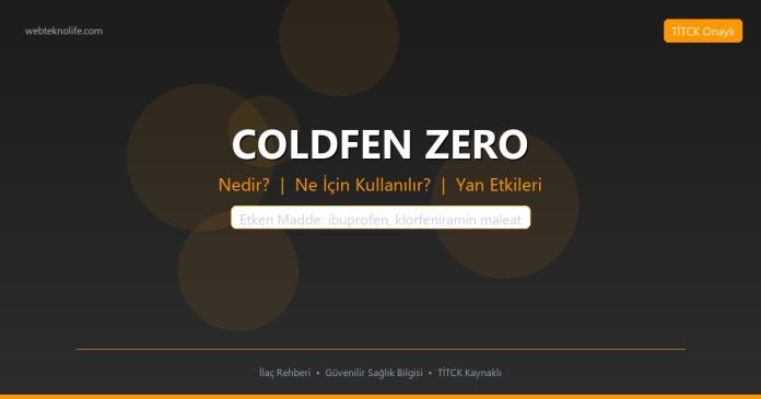 Coldfen Zero nedir ne işe yarar - ilaç bilgisi