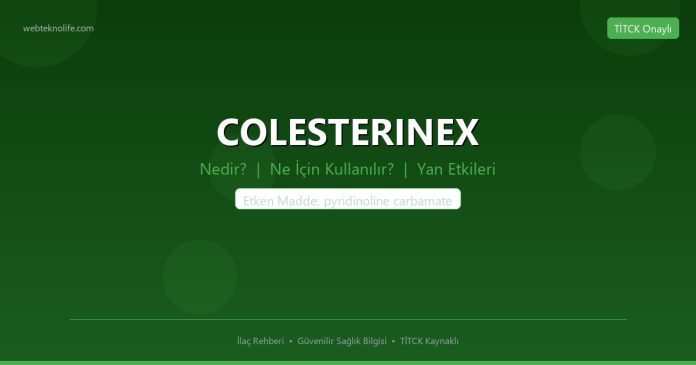 COLESTERINEX nedir ne işe yarar - ilaç bilgisi