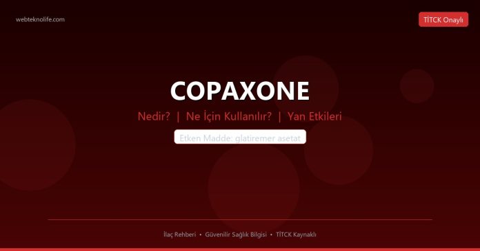 Copaxone nedir ne işe yarar - ilaç bilgisi