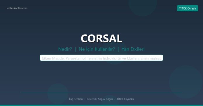 CORSAL nedir ne işe yarar - ilaç bilgisi