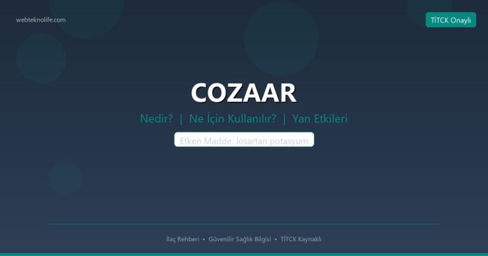 COZAAR nedir ne işe yarar - ilaç bilgisi