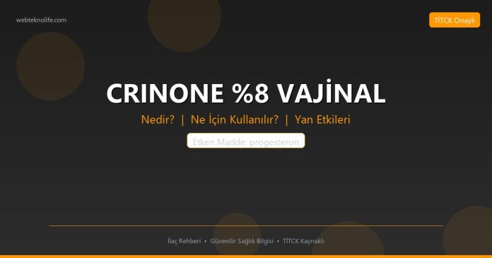 CRINONE %8 VAJİNAL nedir ne işe yarar - ilaç bilgisi