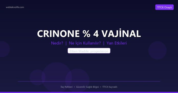 CRINONE % 4 VAJİNAL nedir ne işe yarar - ilaç bilgisi