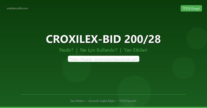 CROXILEX-BID 200/28 nedir ne işe yarar - ilaç bilgisi