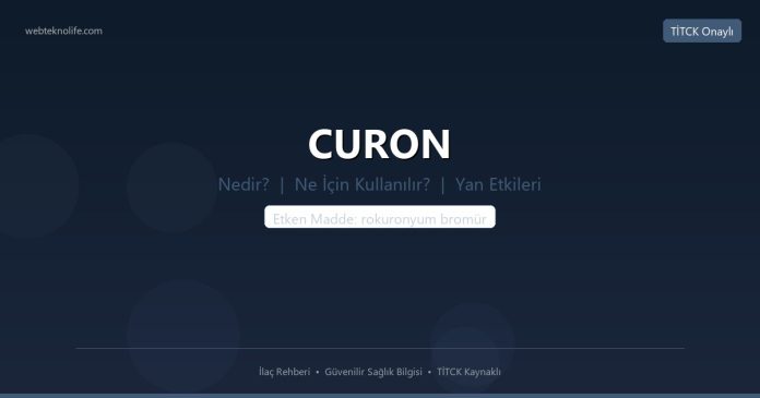 CURON nedir ne işe yarar - ilaç bilgisi