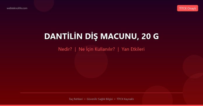DANTİLİN DİŞ MACUNU, 20 G nedir ne işe yarar - ilaç bilgisi