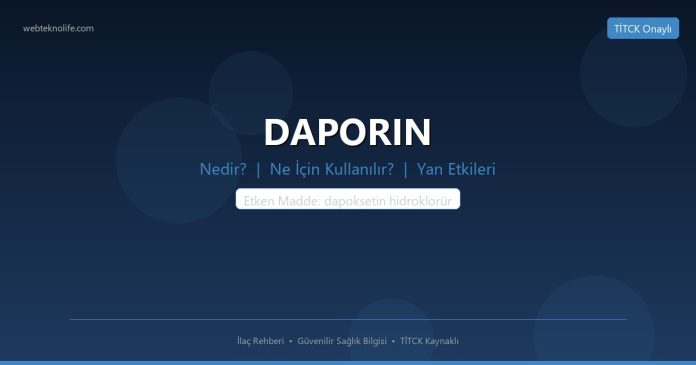 DAPORIN nedir ne işe yarar - ilaç bilgisi