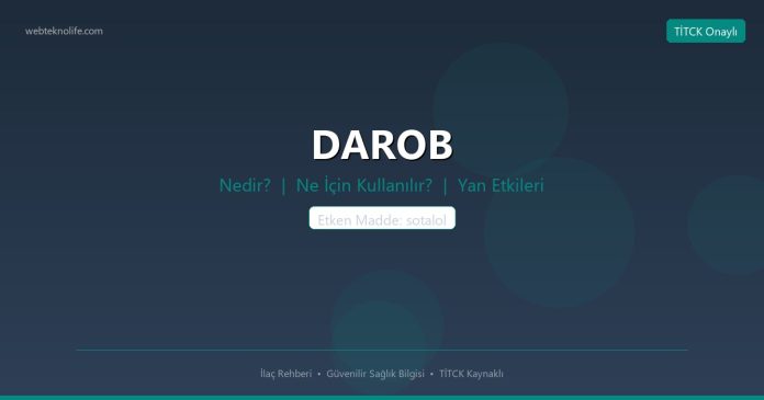 DAROB nedir ne işe yarar - ilaç bilgisi