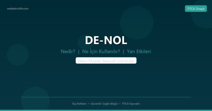 DE-NOL nedir ne işe yarar - ilaç bilgisi