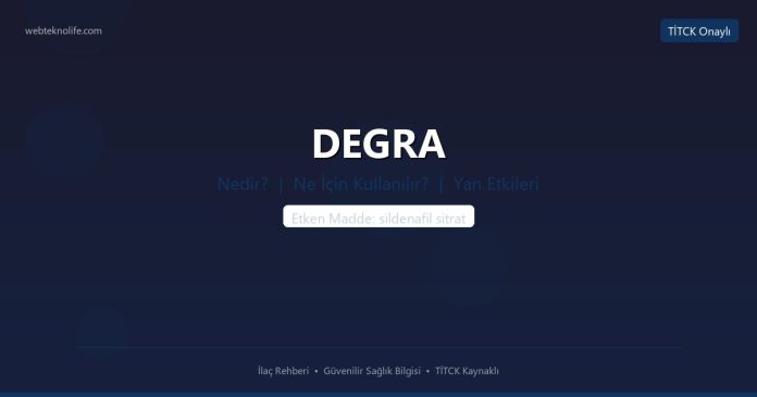DEGRA nedir ne işe yarar - ilaç bilgisi