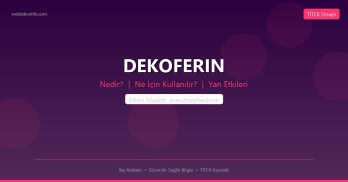 DEKOFERIN nedir ne işe yarar - ilaç bilgisi