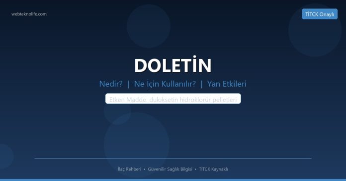 DOLETİN nedir ne işe yarar - ilaç bilgisi