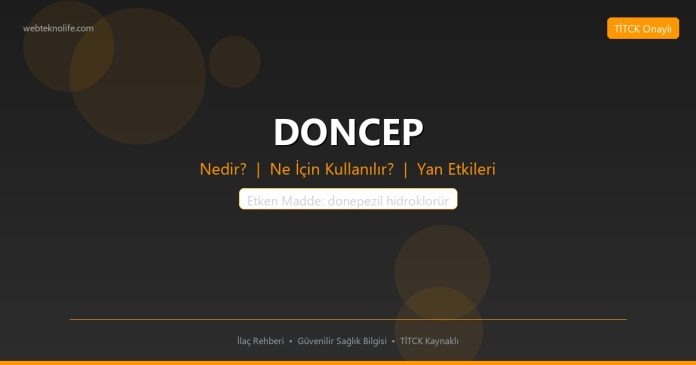 DONCEP nedir ne işe yarar - ilaç bilgisi
