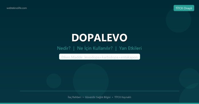 DOPALEVO nedir ne işe yarar - ilaç bilgisi