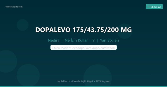DOPALEVO 175/43.75/200 MG nedir ne işe yarar - ilaç bilgisi
