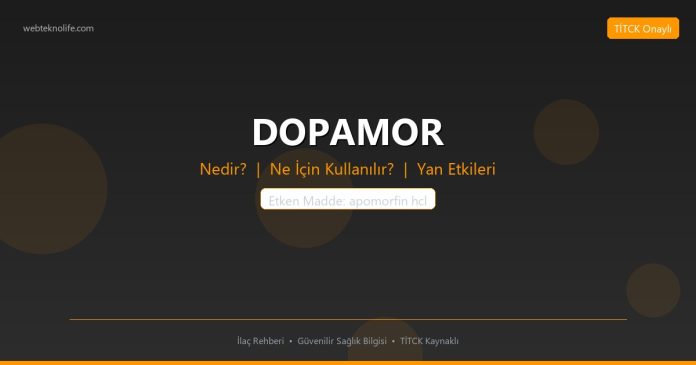 DOPAMOR nedir ne işe yarar - ilaç bilgisi
