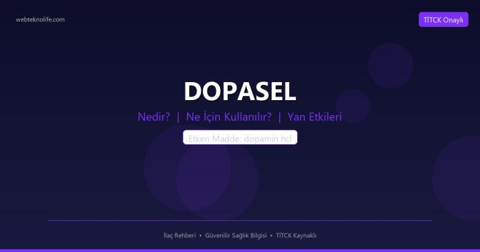 DOPASEL nedir ne işe yarar - ilaç bilgisi