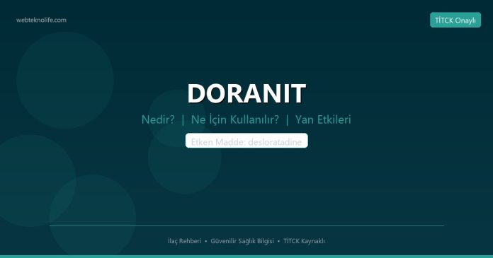DORANIT nedir ne işe yarar - ilaç bilgisi