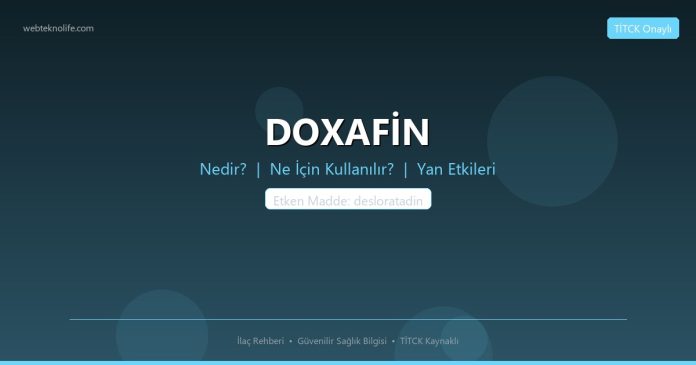 DOXAFİN nedir ne işe yarar - ilaç bilgisi