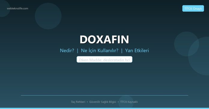DOXAFIN nedir ne işe yarar - ilaç bilgisi