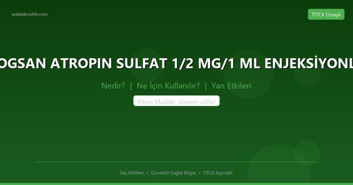 DROGSAN ATROPIN SULFAT 1/2 MG/1 ML ENJEKSİYONLUK nedir ne işe yarar - ilaç bilgisi
