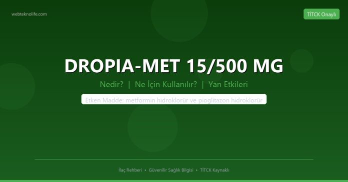 DROPIA-MET 15/500 MG nedir ne işe yarar - ilaç bilgisi
