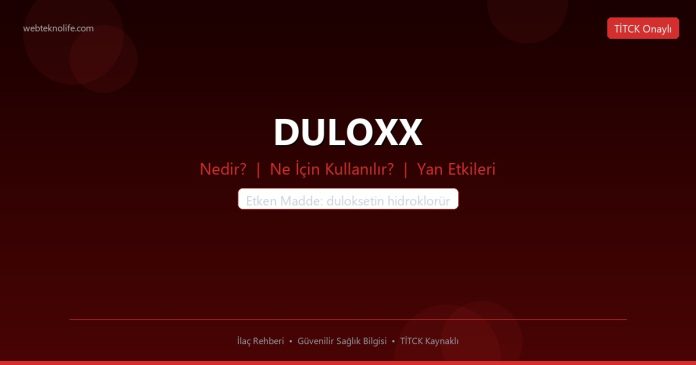 DULOXX nedir ne işe yarar - ilaç bilgisi