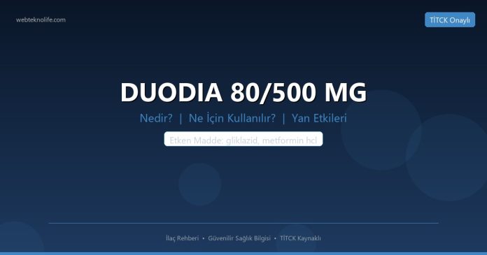 DUODIA 80/500 MG nedir ne işe yarar - ilaç bilgisi