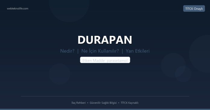 DURAPAN nedir ne işe yarar - ilaç bilgisi