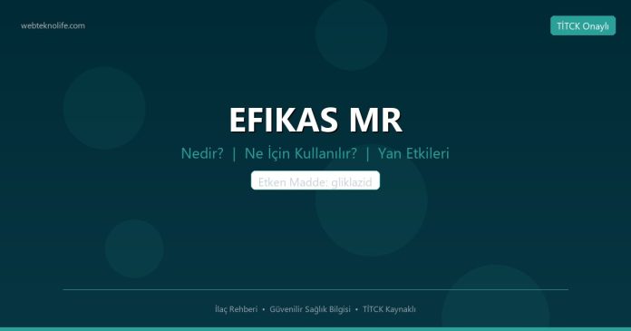 EFIKAS MR nedir ne işe yarar - ilaç bilgisi