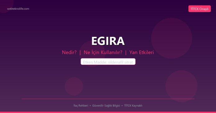 EGIRA nedir ne işe yarar - ilaç bilgisi