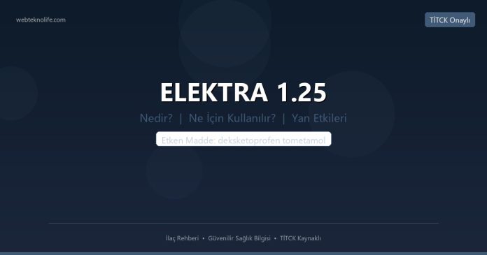 ELEKTRA 1.25 nedir ne işe yarar - ilaç bilgisi