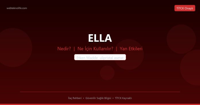 ELLA nedir ne işe yarar - ilaç bilgisi