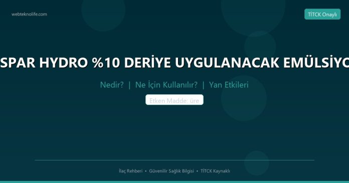 ELSPAR HYDRO DERİYE UYGULANACAK EMÜLSİYON nedir ne işe yarar - ilaç bilgisi