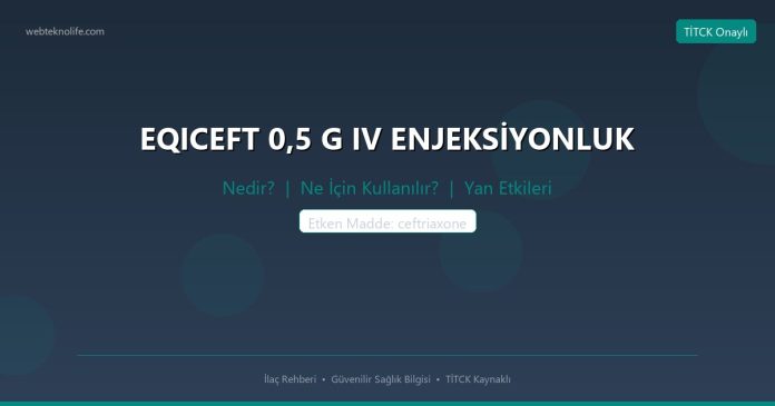 EQICEFT 0,5 G IV ENJEKSİYONLUK nedir ne işe yarar - ilaç bilgisi