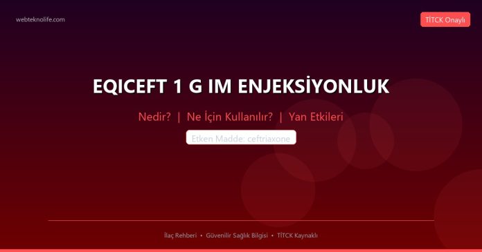 EQICEFT 1 G IM ENJEKSİYONLUK nedir ne işe yarar - ilaç bilgisi