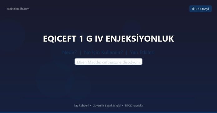 EQICEFT 1 G IV ENJEKSİYONLUK nedir ne işe yarar - ilaç bilgisi