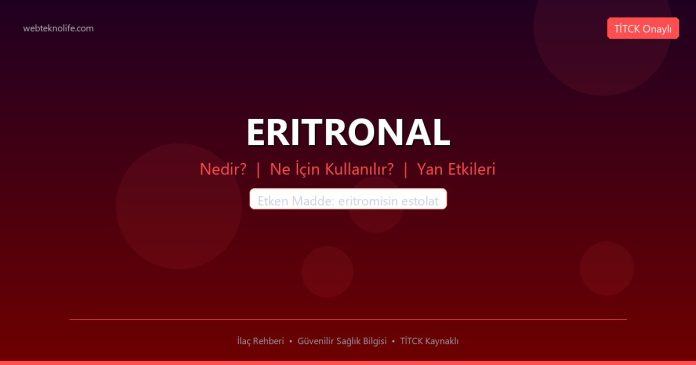ERITRONAL nedir ne işe yarar - ilaç bilgisi