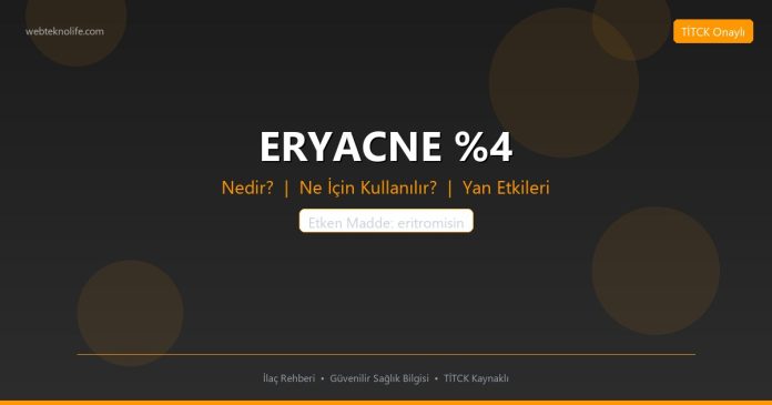 ERYACNE %4 nedir ne işe yarar - ilaç bilgisi