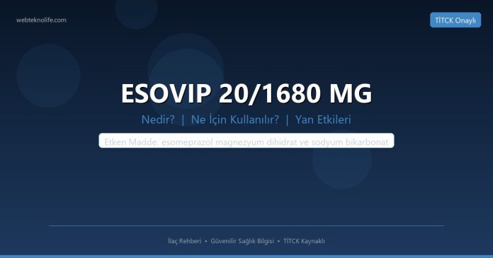 ESOVIP 20/1680 MG nedir ne işe yarar - ilaç bilgisi