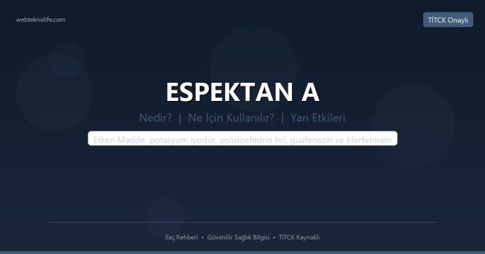 ESPEKTAN A nedir ne işe yarar - ilaç bilgisi